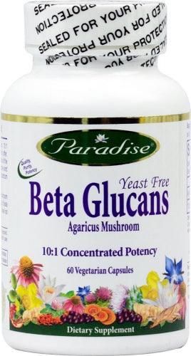 Beta Glucans, Yeast Free, 60 Veggie Caps - Paradise Herbs - welzo