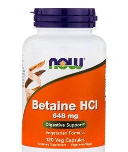 Betaine HCL 648mg, 120 Capsules - Now Foods - welzo