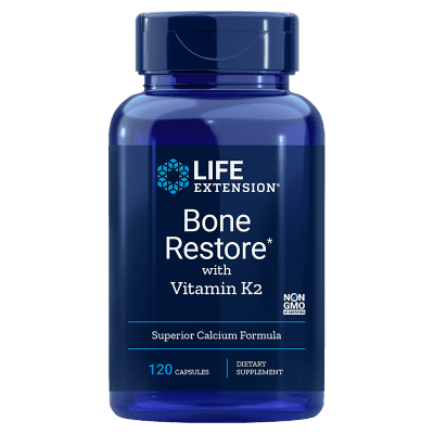 Bone Restore with Vitamins D3 + K2, 120 Capsules - Life Extension - welzo