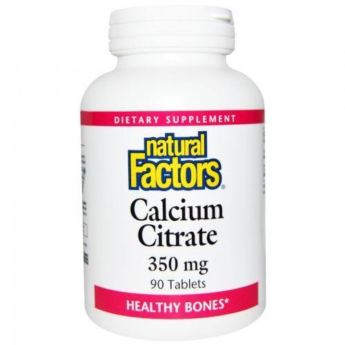 Calcium Citrate, 90 tablets (350mg), Natural Factors - welzo