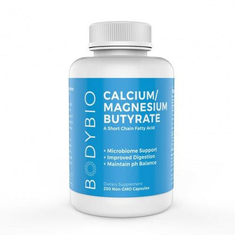 Calcium Magnesium Butyrate - 250 Capsules - Bodybio - welzo