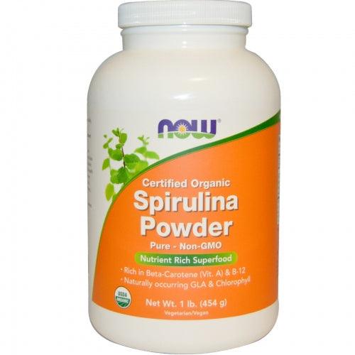 Certified Organic Spirulina Powder, 454g - Now Foods - welzo