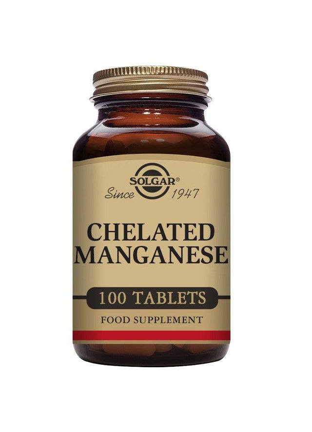 Chelated Manganese, 100 Tablets - Solgar - welzo