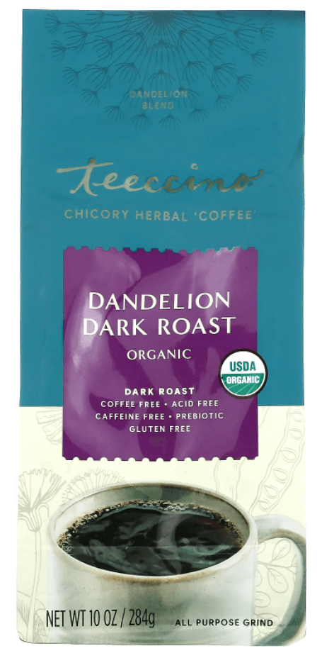 Chicory Herbal Coffee, Dandelion Dark Roast, Caffeine Free, 284 g - Teeccino - welzo
