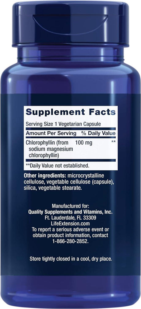 Chlorophyllin, 100 mg / 100 vcaps, Life Extension - welzo