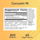 Curcumin 95, 500 mg, 60 Capsules - Jarrow Formulas - welzo