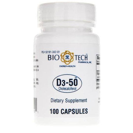 D3-50 (D-3) 50,000 IU 100 caps - Bio-Tech - welzo