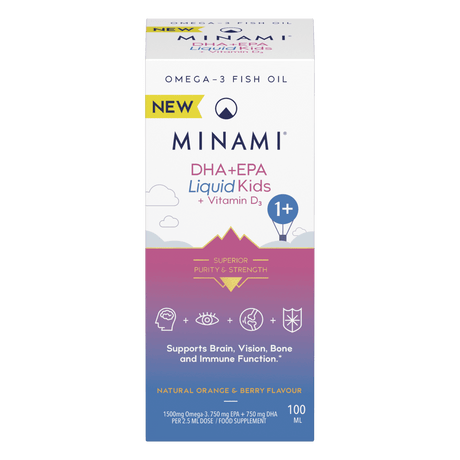 DHA+EPA Liquid Kids + Vitamin D3 100ml - Minami - welzo