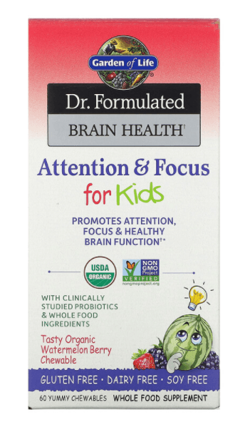 Dr. Formulated Brain Health, Attention & Focus for Kids (60 chews) - Garden of Life - welzo