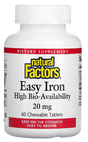 Easy Iron (20mg) 60 Chewable Tablets - Natural Factors - welzo