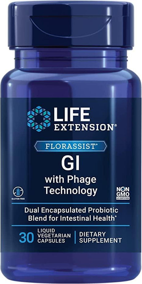 Florassist, GI With Phage Technology, 30 Liquid Veggie Caps - Life Extension - welzo