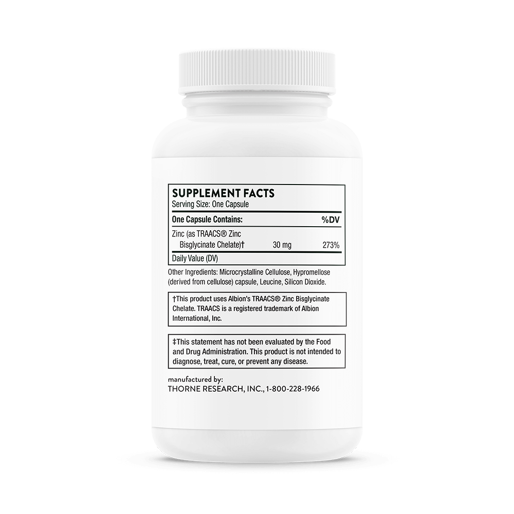 Thorne Research Zinc Bisglycinate 30 mg, 60 caps