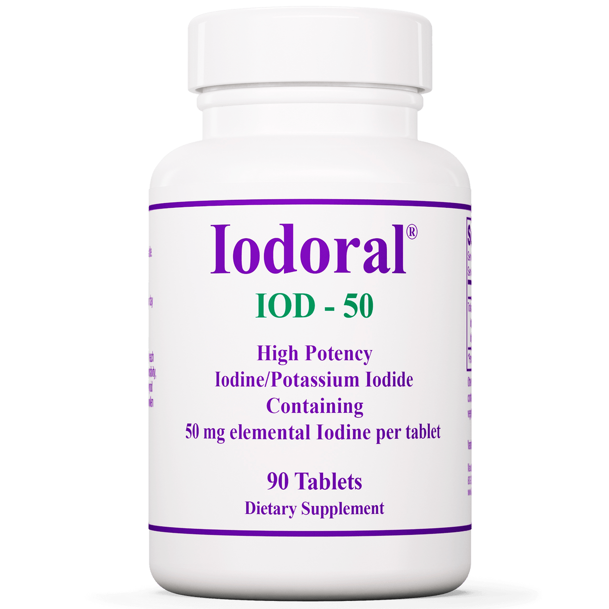 Iodoral IOD-50 (Iodine/Potassium Iodide) 50mg, 90 tablets - Optimox - welzo