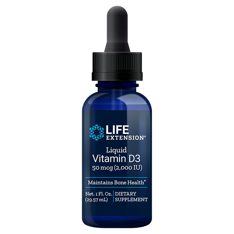Liquid Vitamin D3, 50mcg (2,000 IU), 1 fl oz (30ml) - Life Extension - welzo
