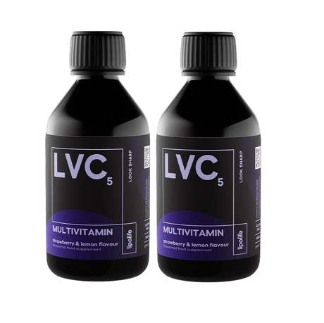 LVC5 - Liposomal Multivitamin - Strawberry & Lemon, 2 x 250 ml - lipolife DOUBLE PACK - welzo