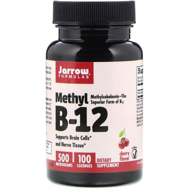 Methyl B12 500mcg, Cherry Flavour, 100 Lozenges - Jarrow Formulas - welzo
