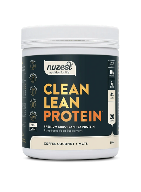 Nuzest - 500g - Clean Lean Protein Coffee Coconut + MCTS - welzo
