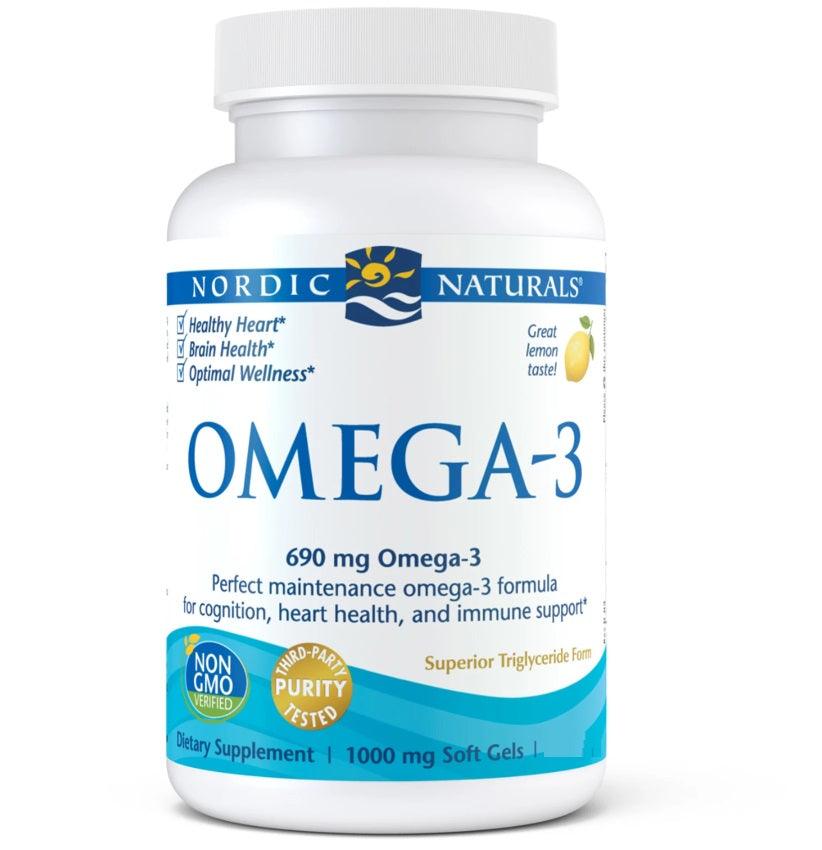 Omega-3 (Lemon) 180 Soft Gels - Nordic Naturals - welzo