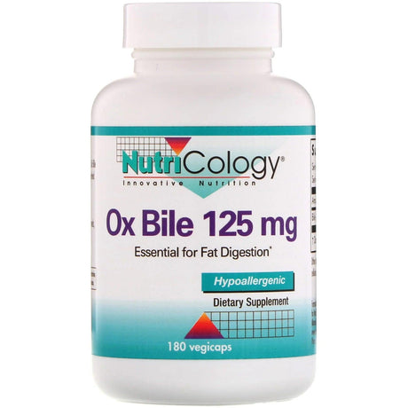 Ox Bile, 125mg, 180 Capsules - Nutricology / Allergy Research Group - welzo