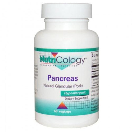 Pancreas Natural Glandular Pork, 60 Veg Caps - Nutricology / Allergy Research Group - welzo