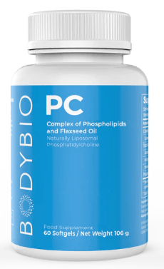 PC (Phosphatidyl Choline) 1300mg, 60 Softgels - BodyBio - welzo
