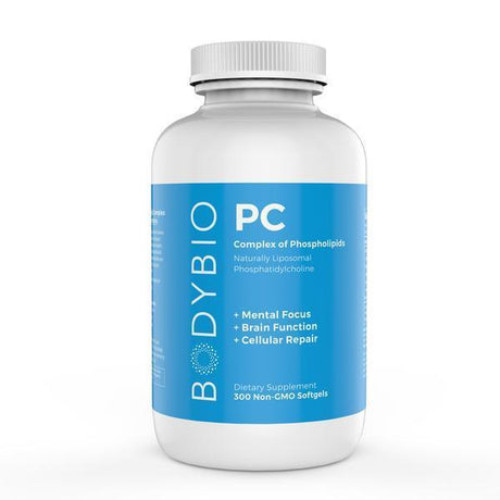 PC (Phosphatidylcholine) 1300 mg, 300 Softgels - BodyBio - welzo