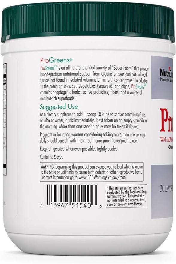 Nutricology ProGreens with Advanced Probiotic Formula Powder, 265g ...