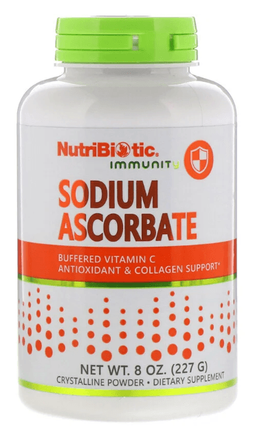 Sodium Ascorbate, Crystalline Powder, 8 oz (227 g) - NutriBiotic Immunity - welzo