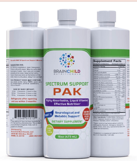 Spectrum Support II (PAK) Lemon/Lime Vitamins, 947 ml - BrainChild - SOI* - welzo