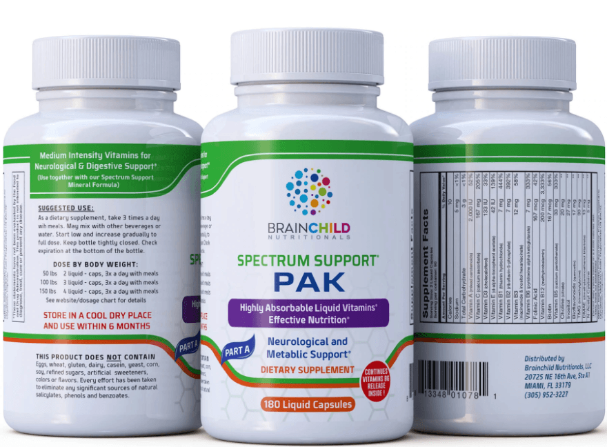 Spectrum Support II (PAK) Vitamins, 180 Capsules - BrainChild Nutritionals - welzo