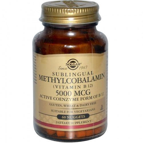 Sublingual Methylcobalamin, 5000 mcg, 60 Nuggets - Solgar - welzo