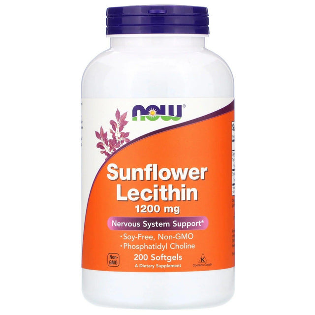 Sunflower Lecithin 1200mg, 200 Softgels - Now Foods - welzo