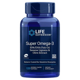 Super Omega-3 EPA/DHA Fish Oil, Sesame Lignans & Olive Extract, 120 Enteric Coated Softgels - Life Extension - welzo