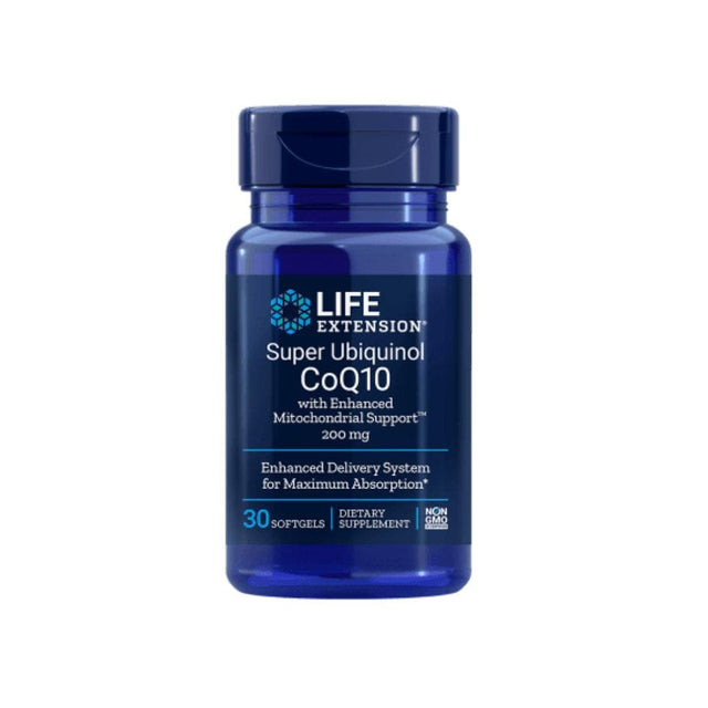 Super Ubiquinol CoQ10 (with Enhanced Mitochondrial Support), 200 mg, 30 Softgels - Life Extension - welzo