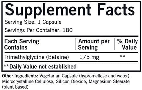 TMG 175mg, 180 Capsules - Kirkman Laboratories - welzo