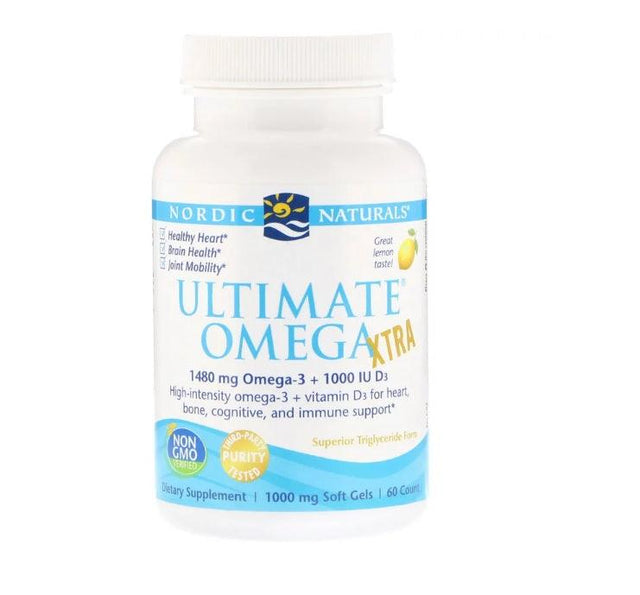 Ultimate Omega Xtra (Lemon) 60 Soft Gels - Nordic Naturals - welzo