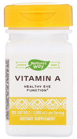 Vitamin A, 3,000 mcg - 100 Softgels - Nature's Way - welzo