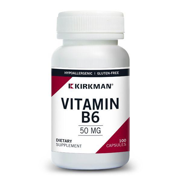Vitamin B6 50mg, Hypoallergenic, 100 Capsules - Kirkman Laboratories - welzo