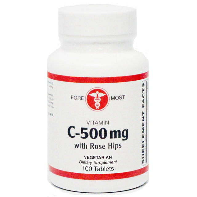 Vitamin C-500 with Rose Hips 100 Tablets - Holistic Health - welzo