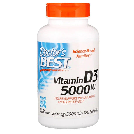 Vitamin D3 125mcg (5000 IU), 720 Softgels - Doctor's Best - welzo