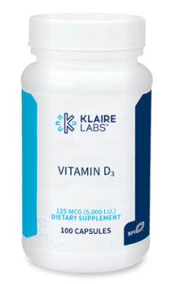 Vitamin D3 (5,000 IU) 100 capsules - Klaire Labs - SOI* - welzo