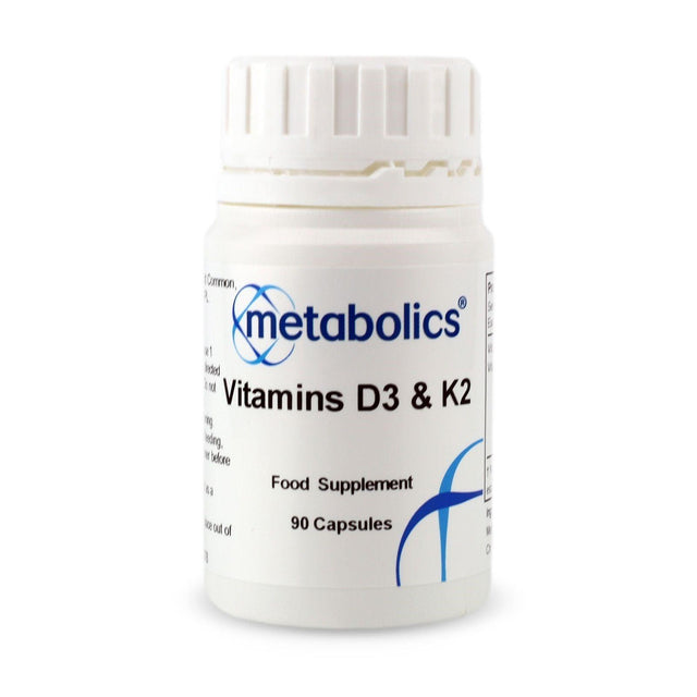 Vitamin D3 & K2 (1,000 IU) - 90 Capsules - Metabolics - welzo