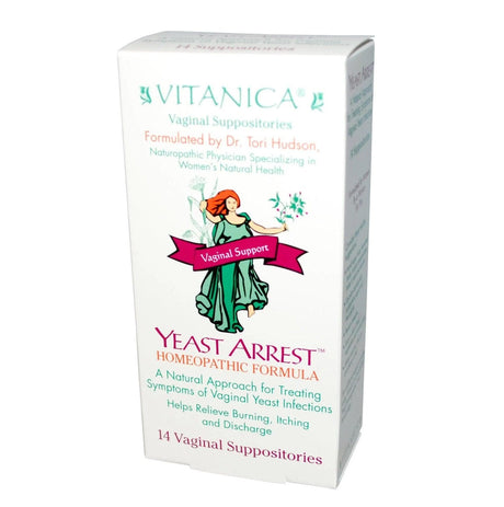Yeast Arrest - Vaginal Support - 14 Vaginal Suppositories - Vitanica - welzo