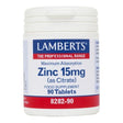 Zinc 15mg- (as Citrate) 90 tabs - Lamberts - welzo