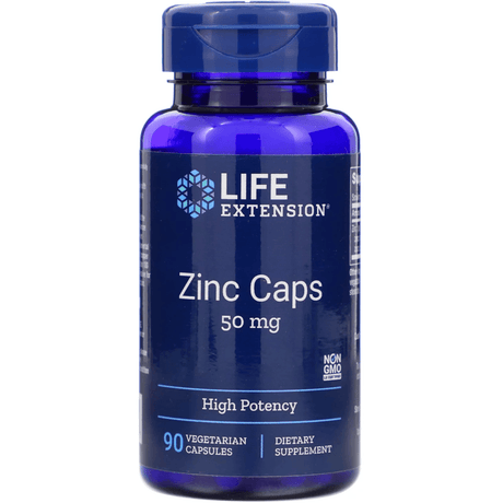 Zinc Caps, High Potency, 50mg, 90 Capsules - Life Extension - welzo