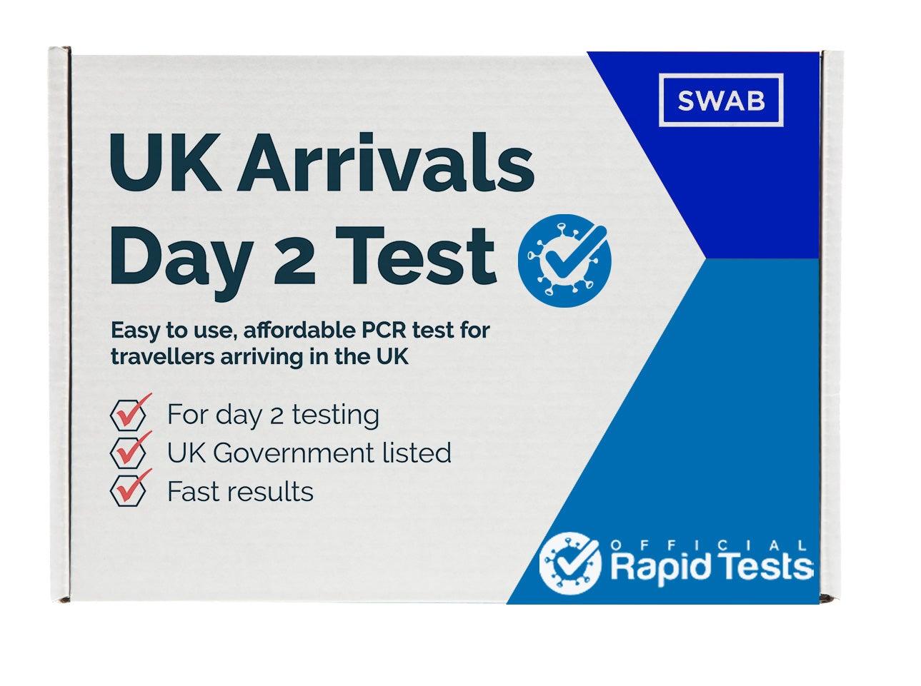 Day 2 PCR Test - Unvaccinated International Arrivals to UK